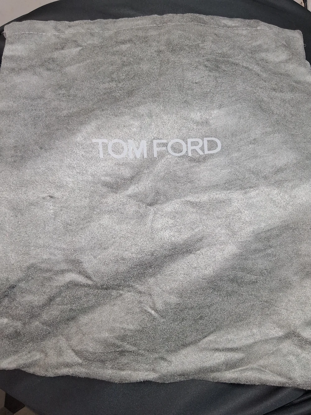 Tom Ford Gray Velvet Dust Bag with White Logo